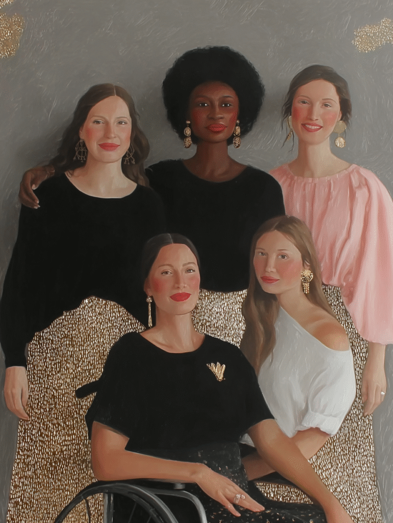 Heart Pages - Women of Faith and Unity Diverse group of women smiling together, symbolizing unity, faith, and encouragement - Heart Pages